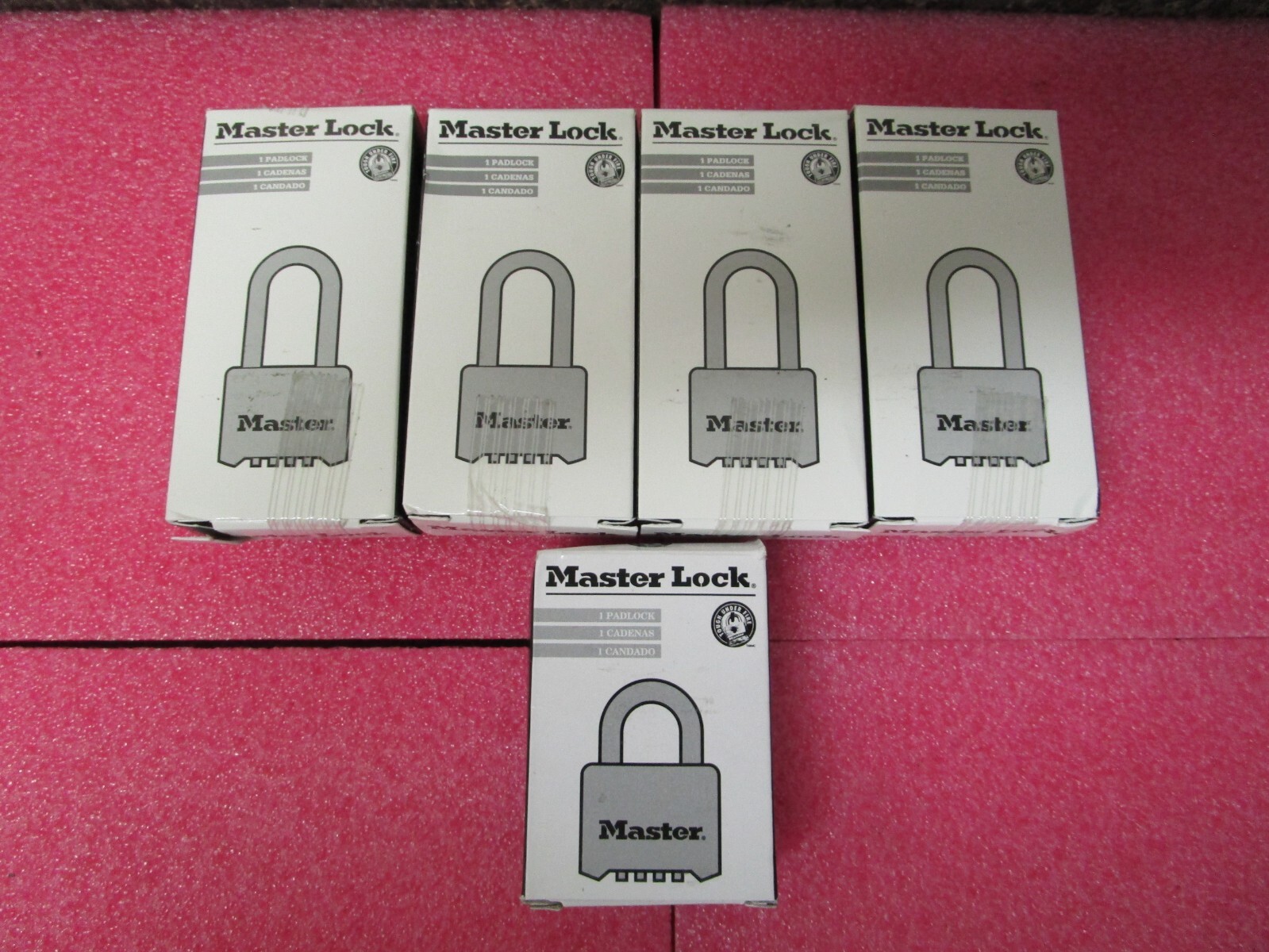 Lot of 5 Master Lock Resetable Combination Padlocks, 4 175LH and 1 175 - NEW