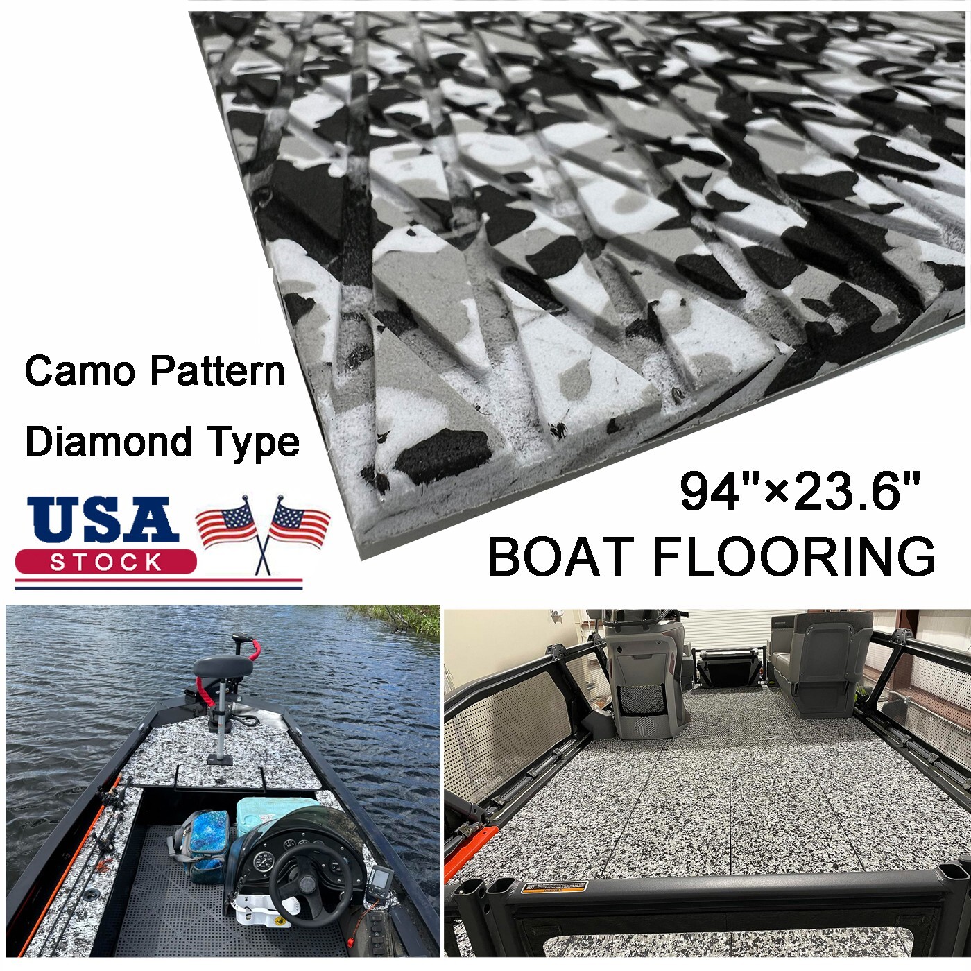 Camo Diamond Boat Flooring EVA Faux Teak Decking Foam Sheet Marine Cockpit Pad
