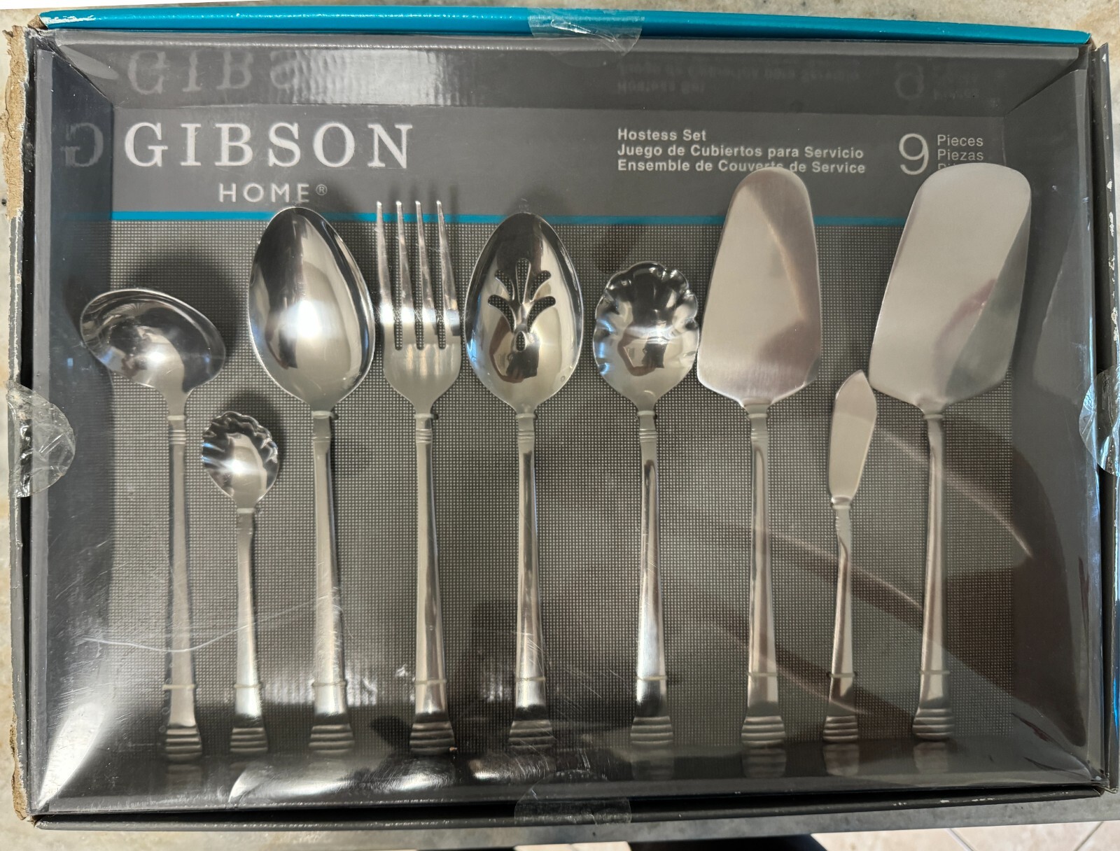 Anneville Stainless by GIBSON 9 piece hostess set