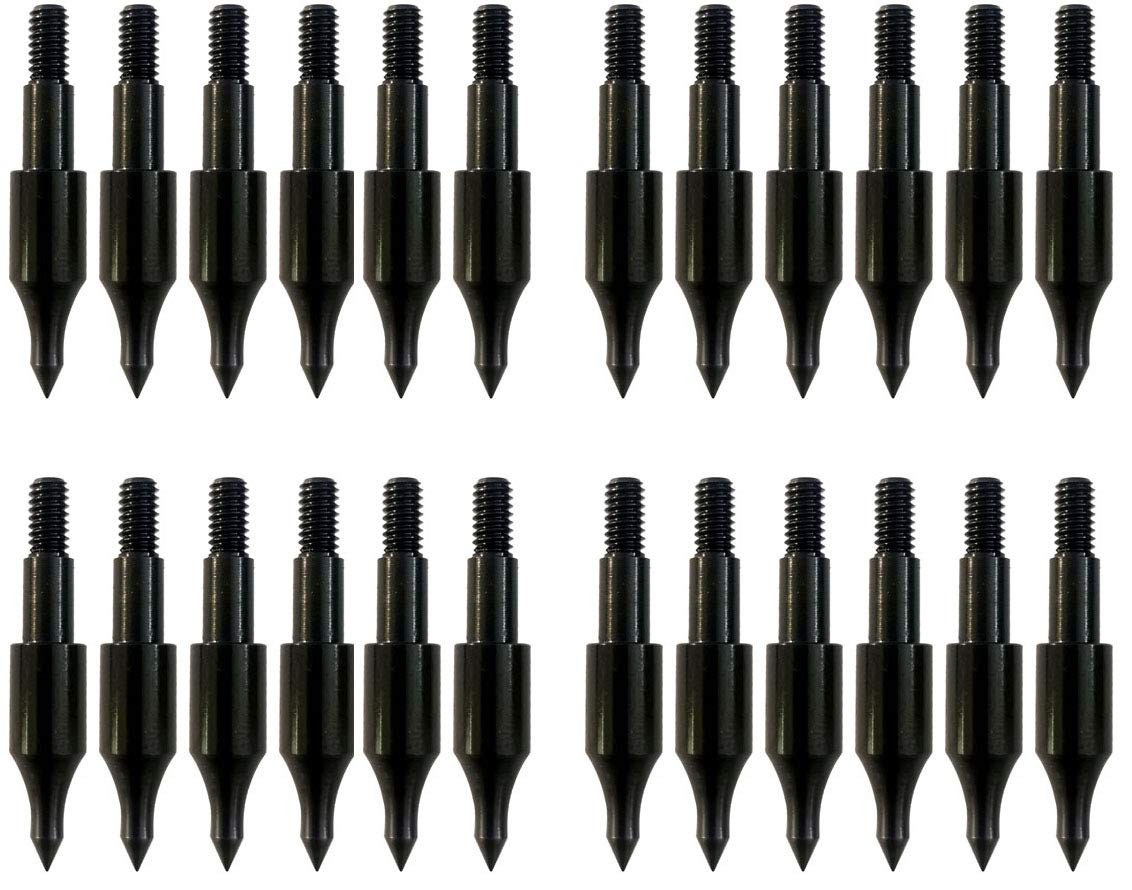 24 Pcs Steel 100 Grain Archery Arrow Field Points Field Tips - Practice Targe...