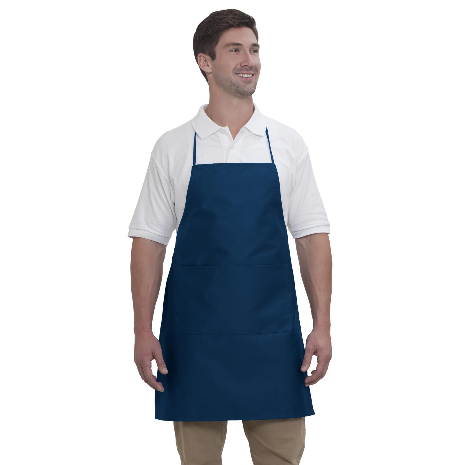 50 Pack Of OTTO 2 Pocket Full Length Adjustable Bib Apron - 803-401
