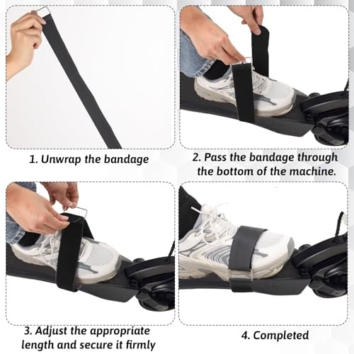 6 Pack Ellipse Leg Exerciser Machine Pedal Straps, Adjustable Pedal Straps for