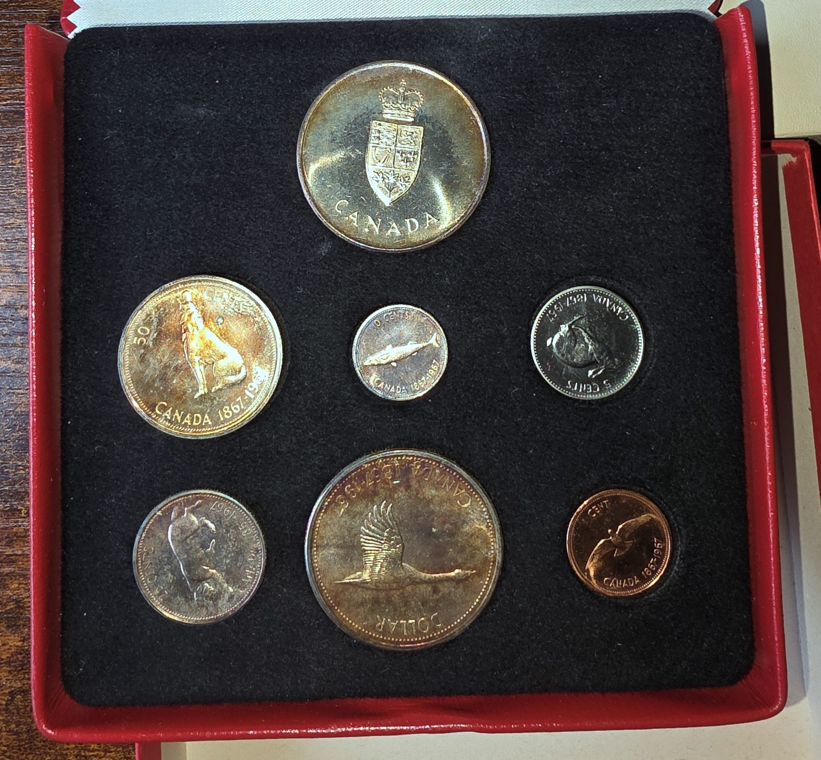 1867-1967 ROYAL CANADIAN MINT CENTENNIAL PROOF COIN SET ORIGINAL BOX & CASE