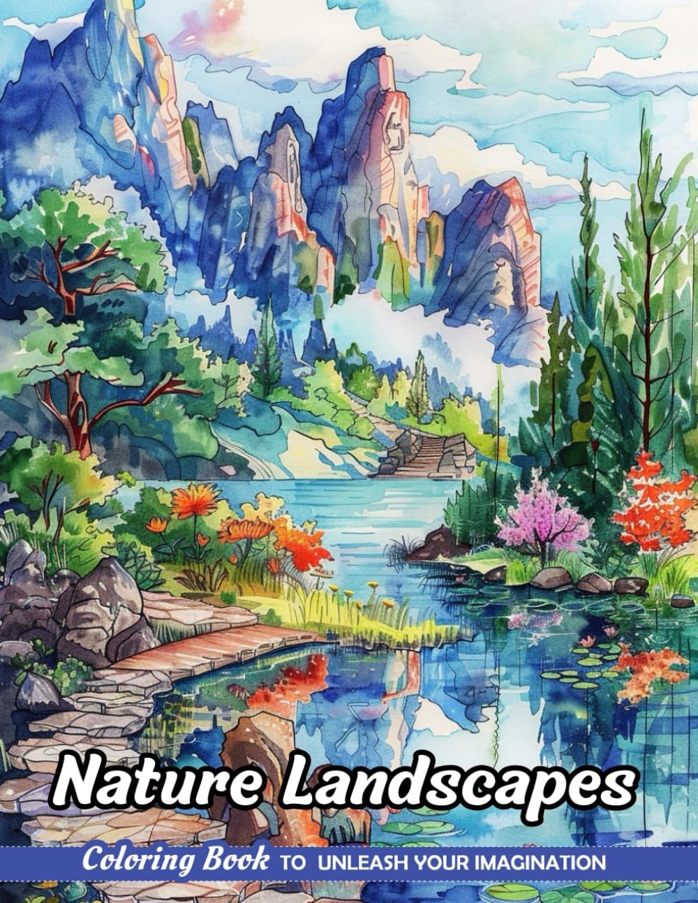 Nature Landscapes: Adult Coloring Book with Nature Landscapes for Relaxation and