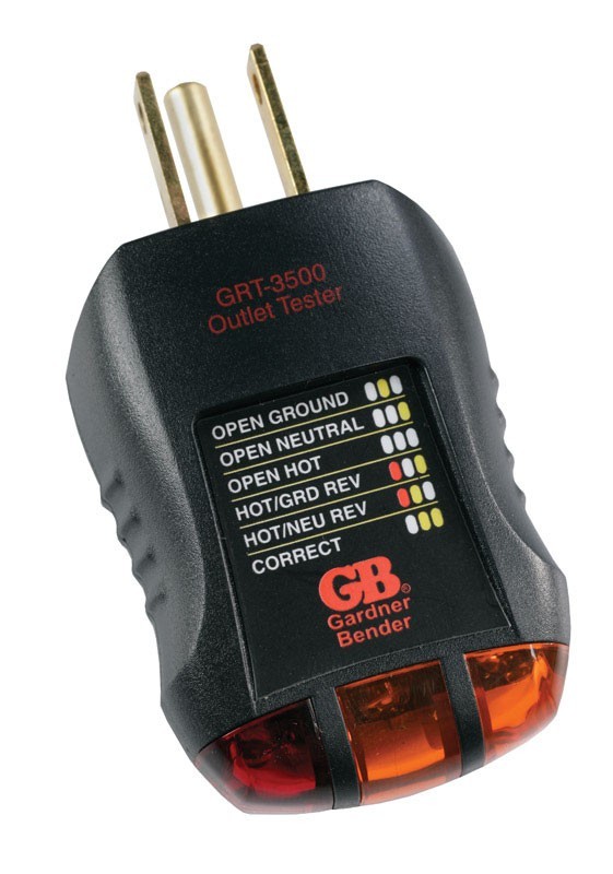 Gardner Bender GRT-3500 120V Comfort Grip Receptacle Tester & Circuit Analyzer