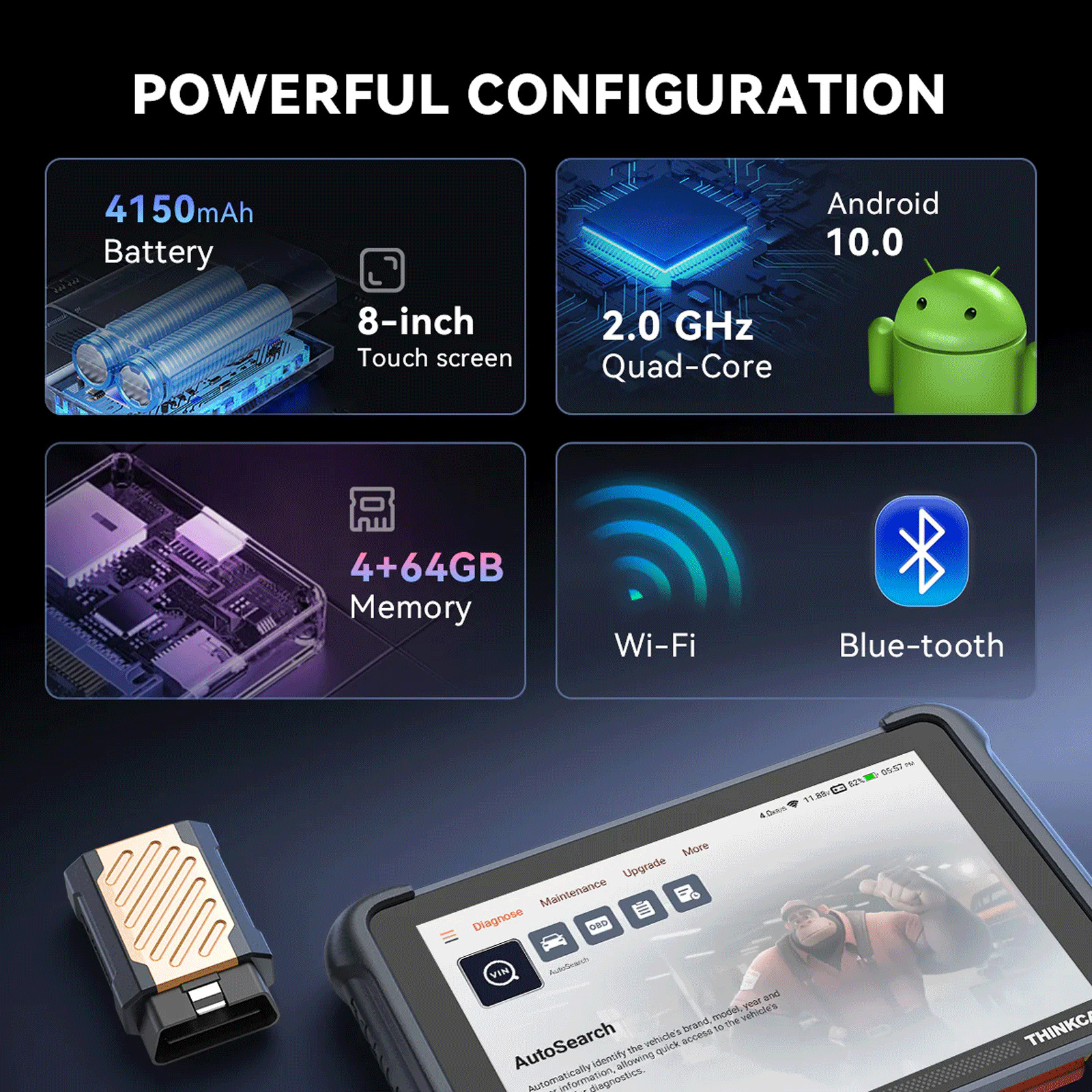 ThinkScan 689BT Bidirectional OBD2 Scanner ECU Code Diagnostic Tool VA.G Guided