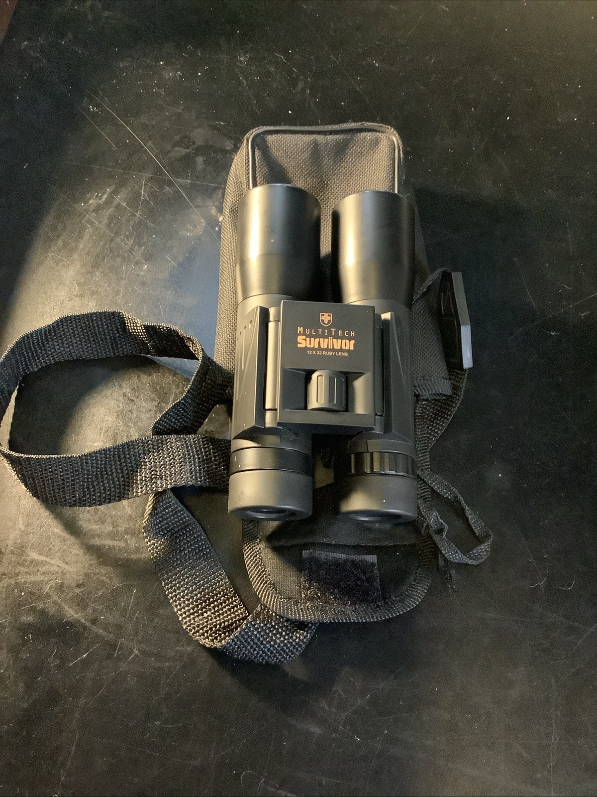 Multi Tech Survivor 12 x 32 Ruby Lens Binoculars w/ Shoulder Strap & Case