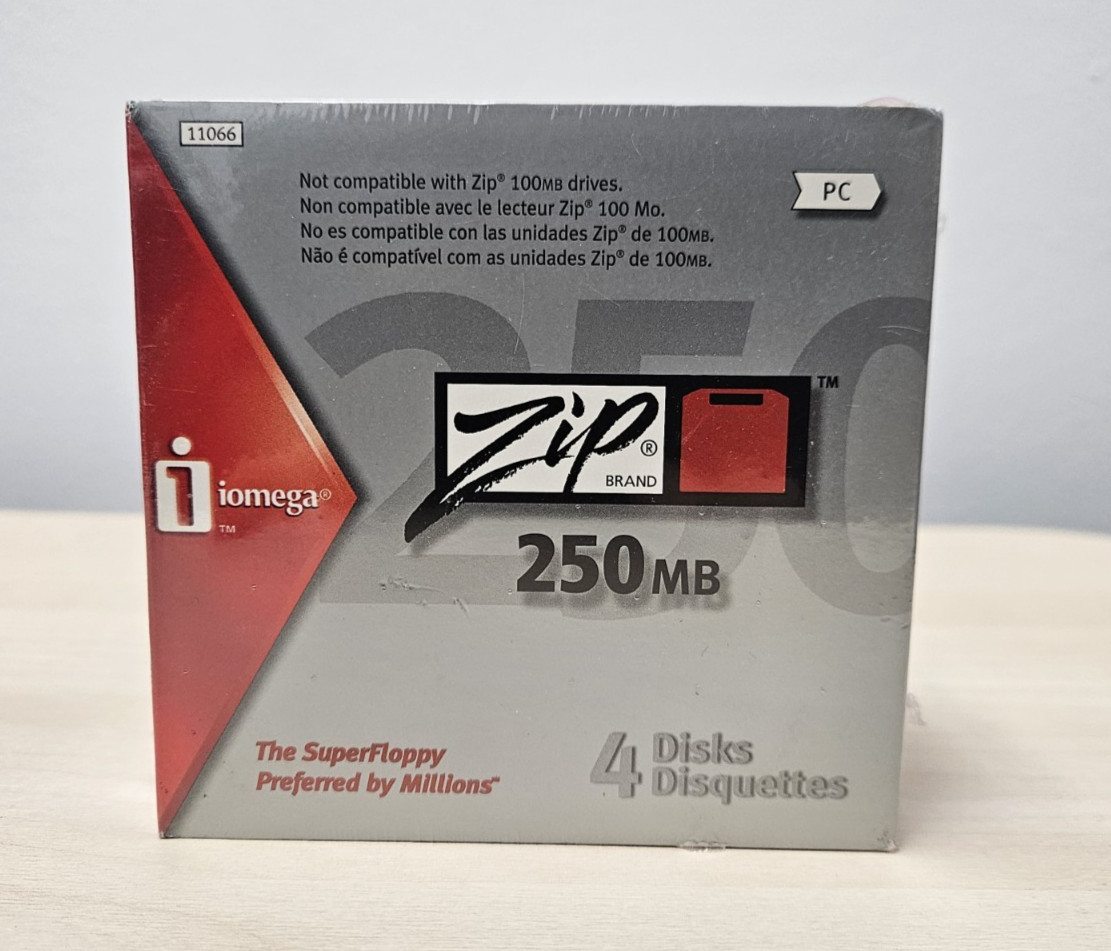 iomega Zip Brand 250MB 4 Disks Pack 11066 NEW SEALED