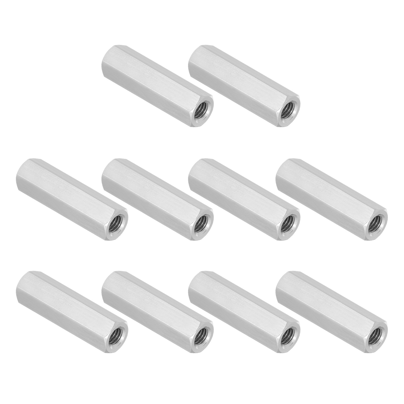 10Pcs 5/16"-18 UNC 2" Length 304 Stainless Steel Hex Coupling Nuts Connector