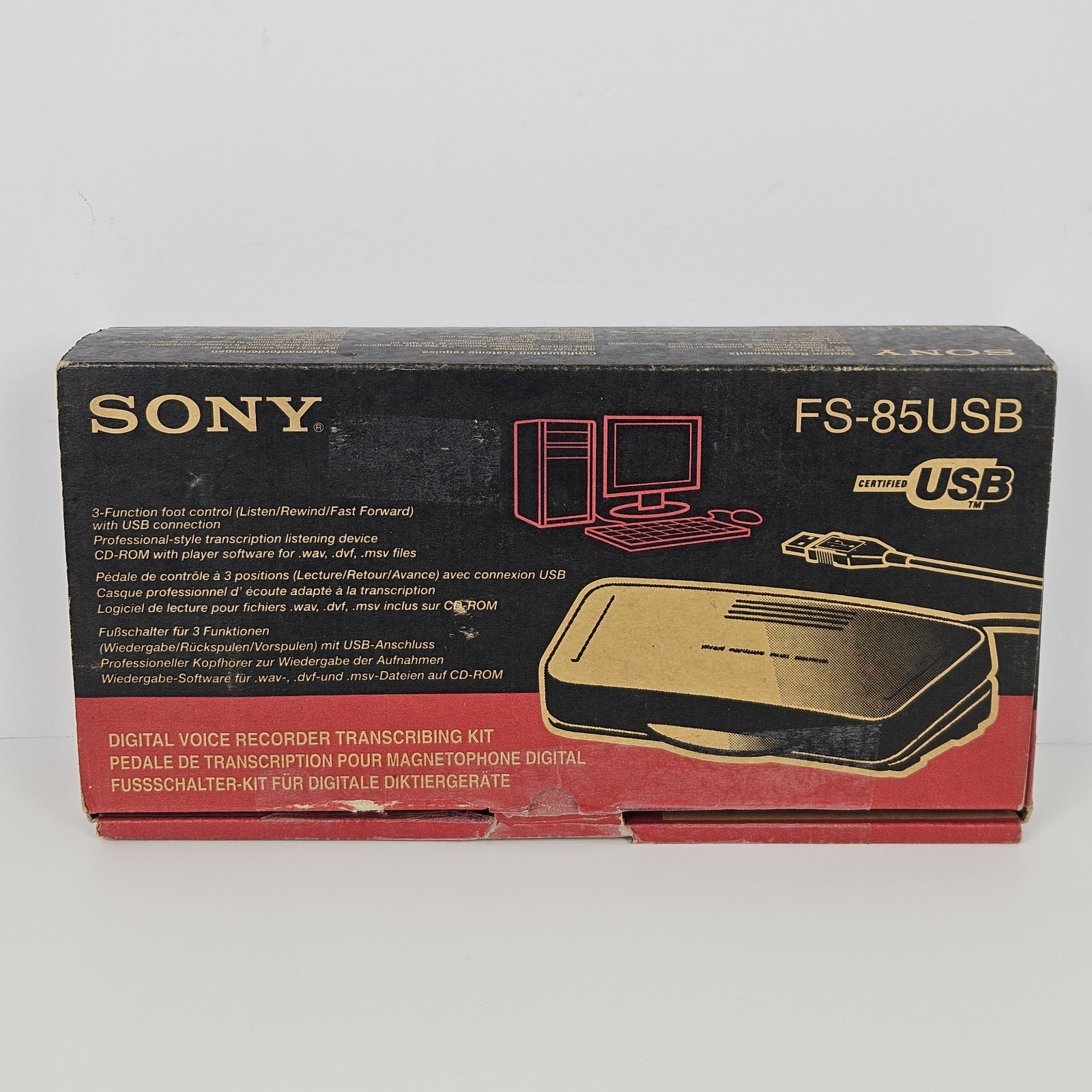 Sony FS-85USB Digital Voice Editor Recorder Transcribing Kit Foot Pedal Control