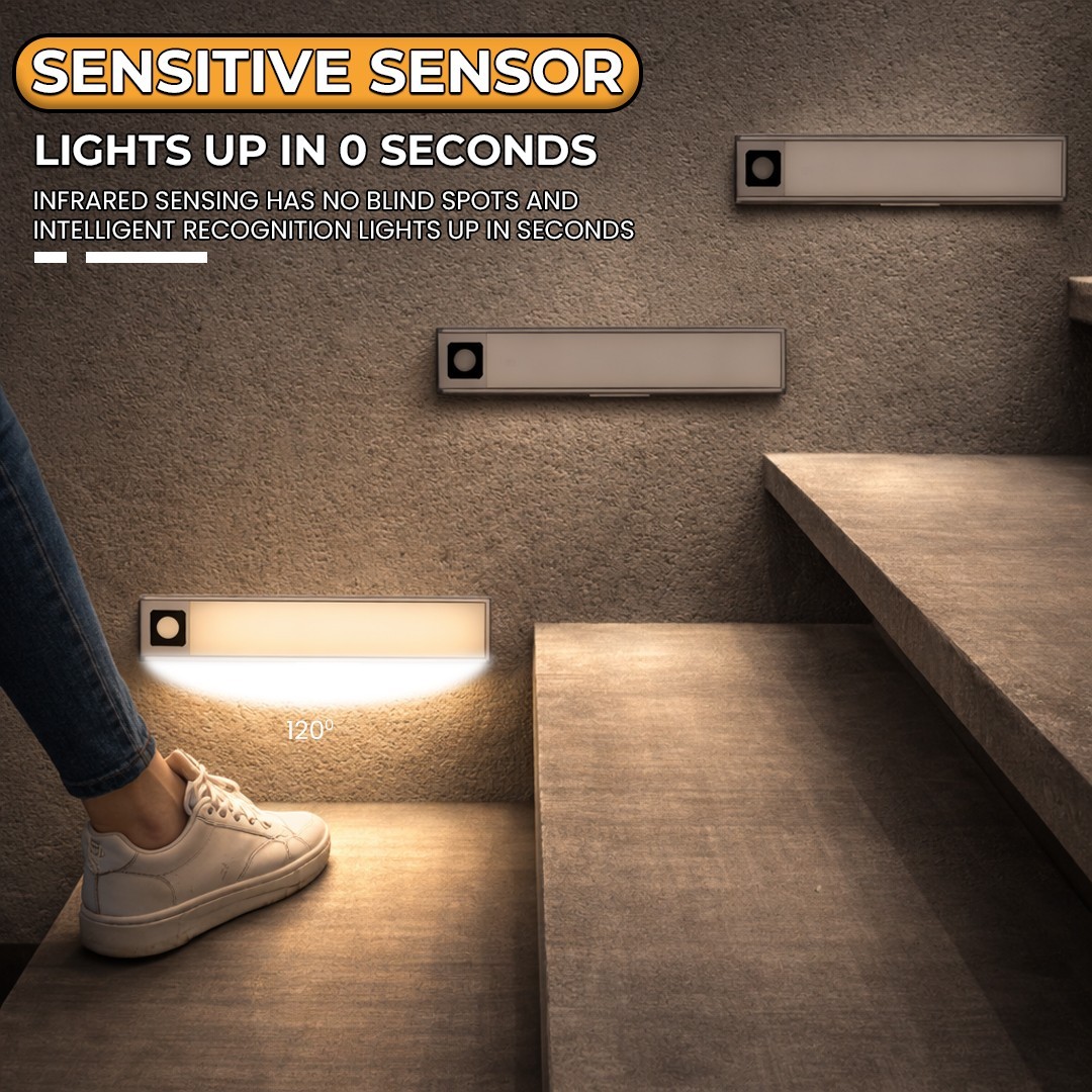 2-12 Pack LED Under Cabinet Lights, Rechargeable Motion Sensor, 3 Color Dimmable