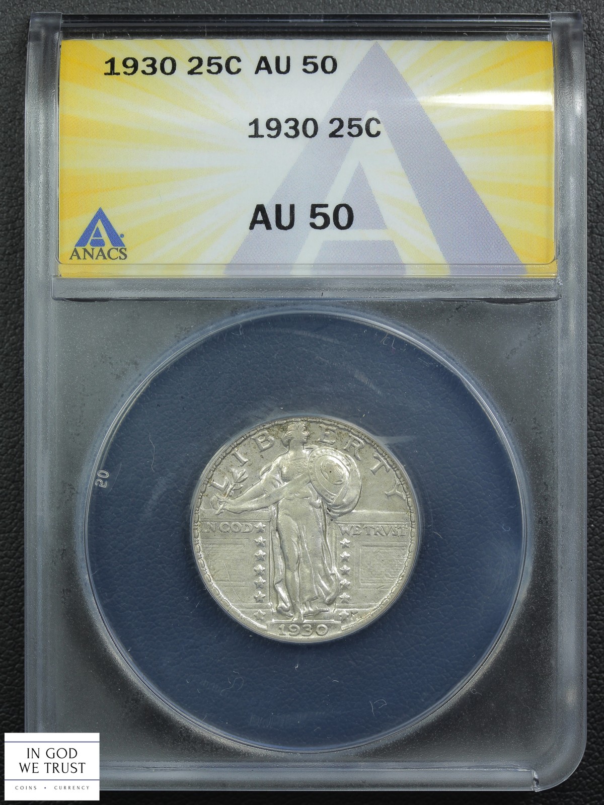 1930 Standing Liberty Silver Quarter 25C ANACS AU 50