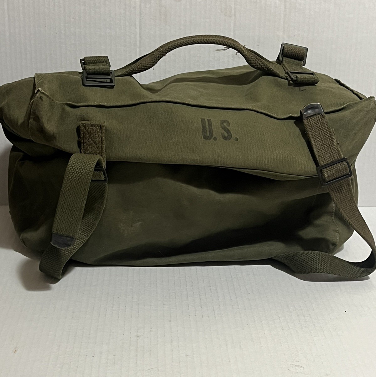 Vintage Field Pack Cargo M-1945 dated 1951  Military OD Green Cargo Bag Appleton