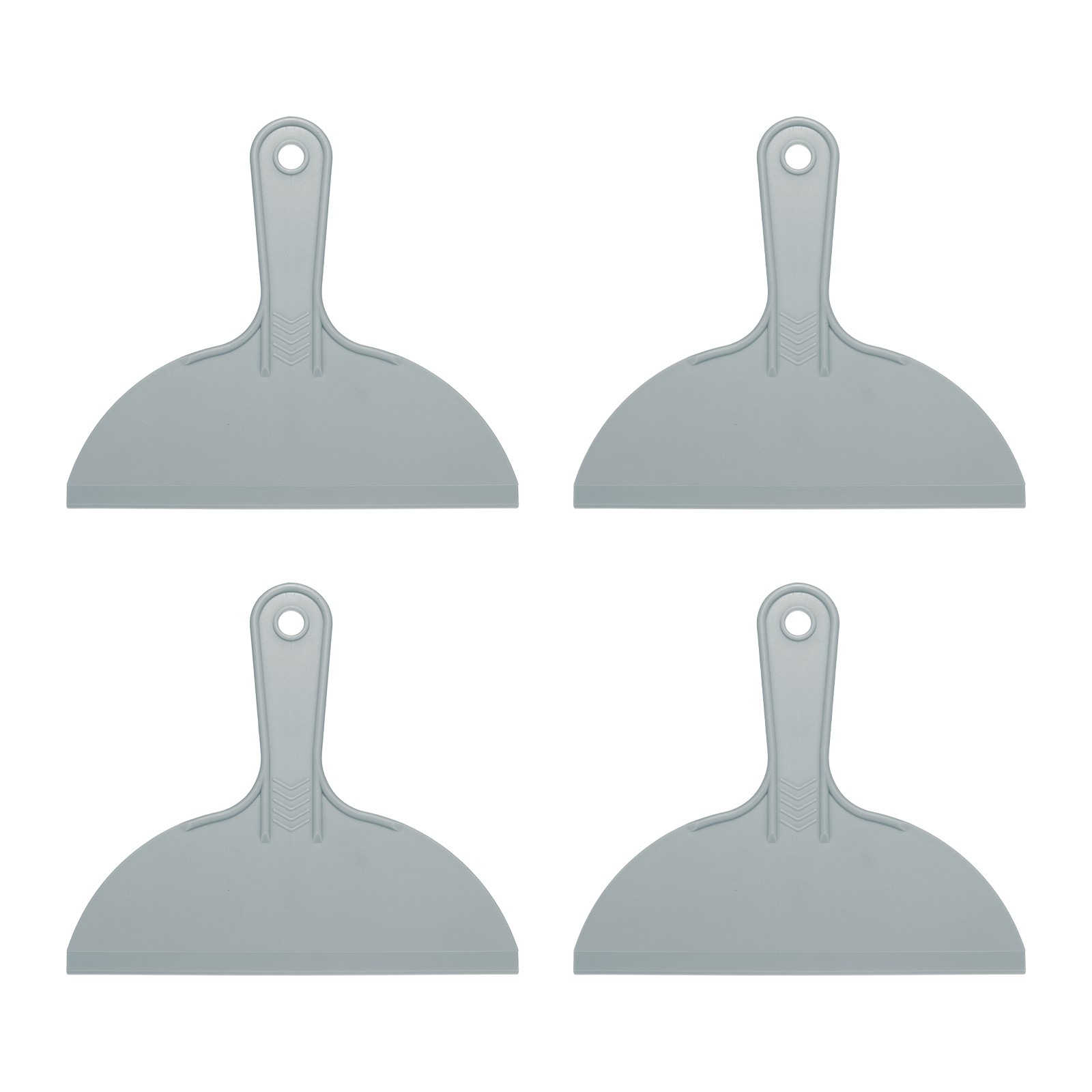 4pcs Putty Scraper 7.87" Plastic Flexible Putty Knives, Gray