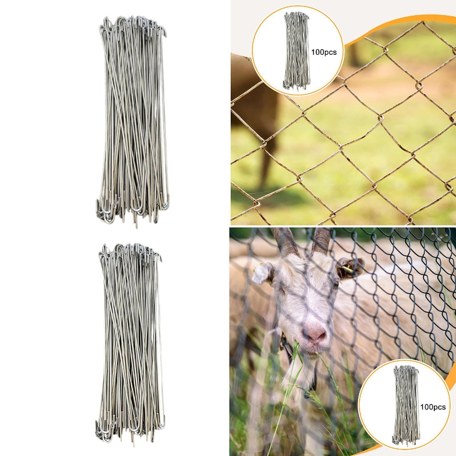 100Pcs Chain Link Fence Ties Heavy Duty Hook Ties for Garden Easy to Install