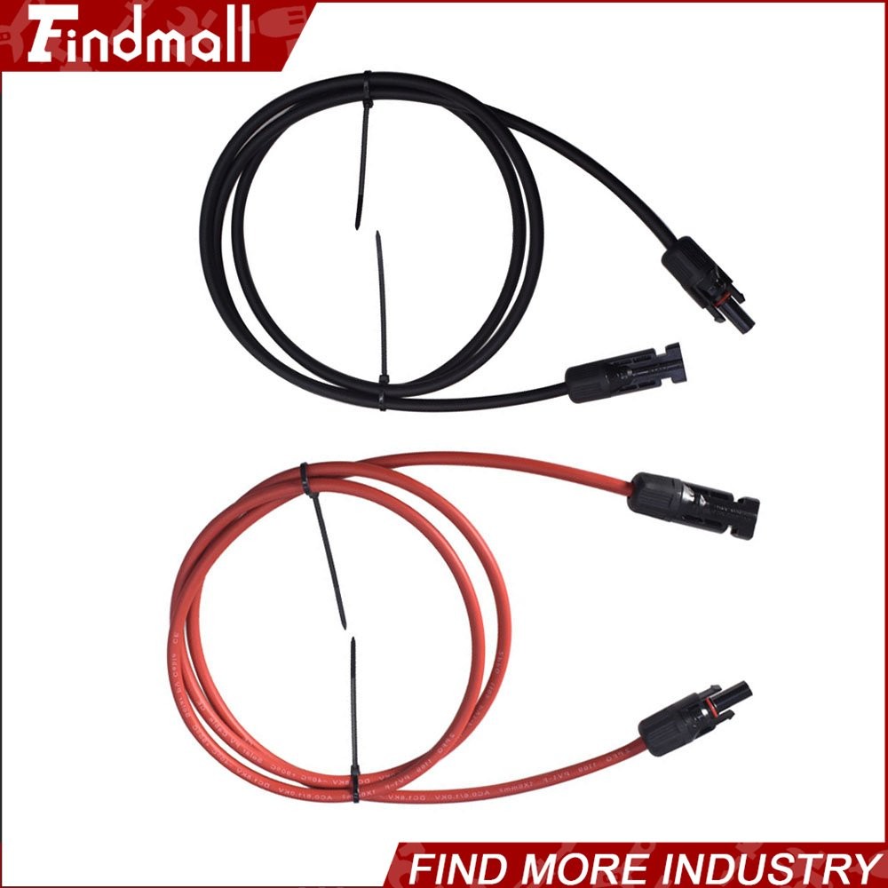 Findmall 1 Pair 15FT Durable Solar Panel Extension Cable Wire Connector 12AWG