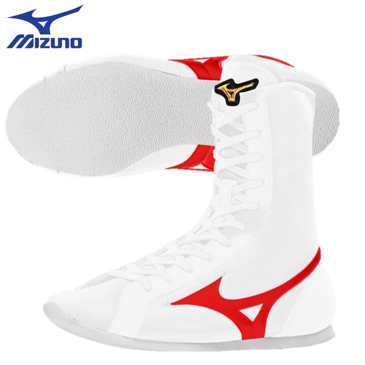 Mizuno Short Boxing Shoes BM539 Easy Spectra White×Metal Red×Silver 24-28.5cm