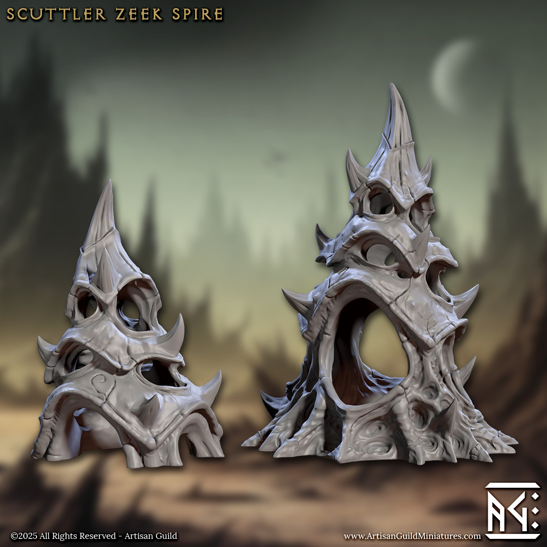 2x Scuttler Zeek Spires Scenery Terrain - Artisan Guild - Dungeons and Dragons