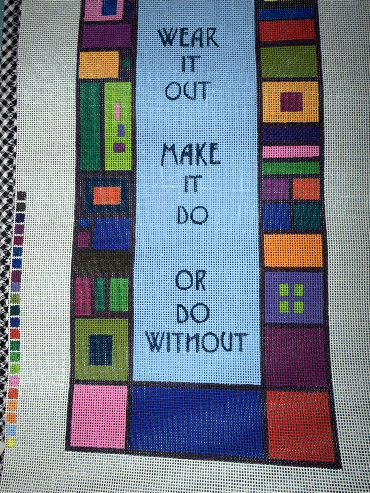 Hand Painted Needlepoint Canvas - Use It Up Quote by Zecca