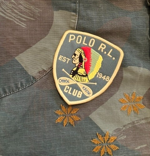 Polo Ralph Lauren  Rugby Indian Chief Head Canoe Kayak Club Aztec Sew on patch