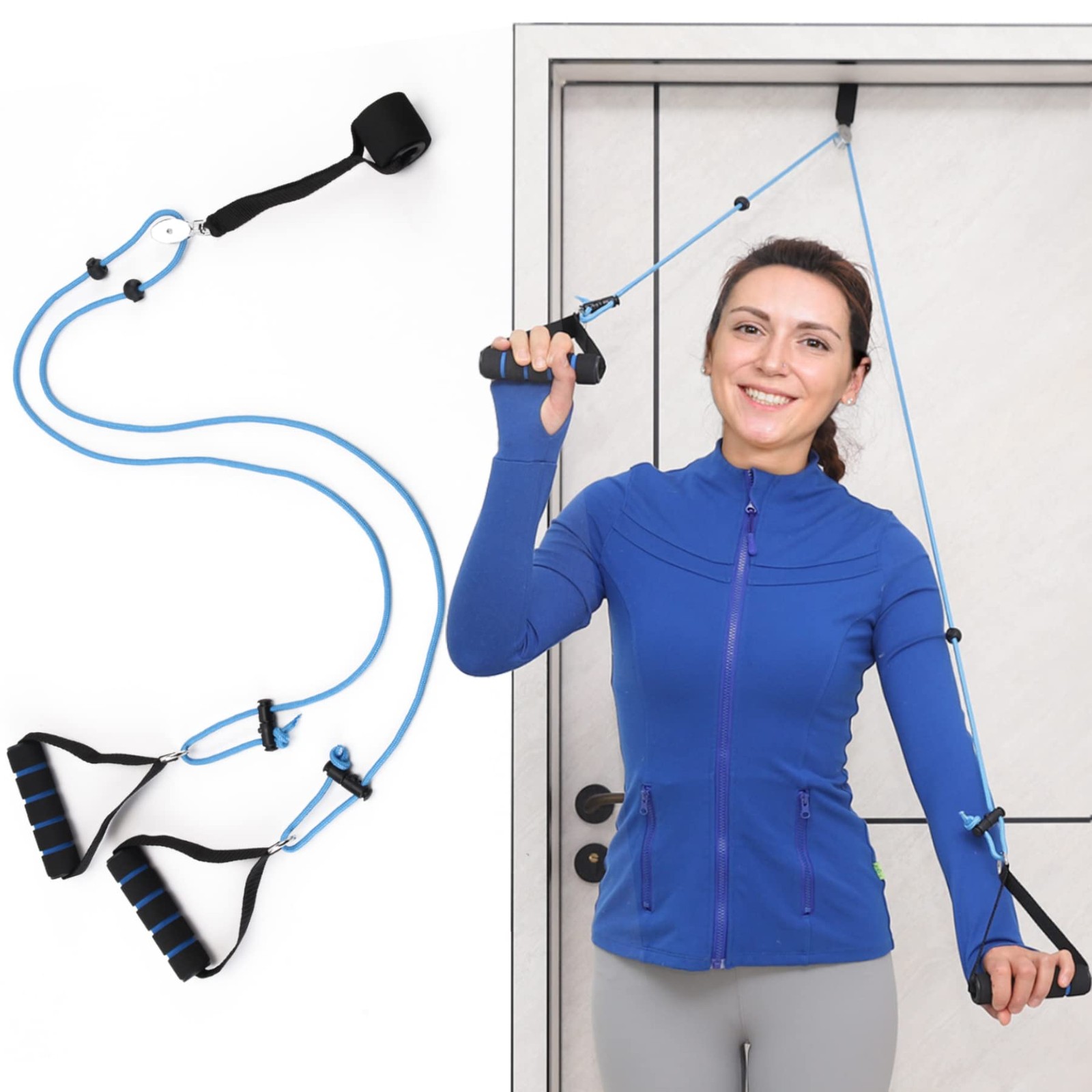Shoulder Pulley, Pulleys For Rehab Over Door, Exercise Pulley Blue