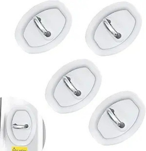 4 PCS Door Latch Lock Cover, Silicone Door Latch Guard, Anti-Coll Color: White
