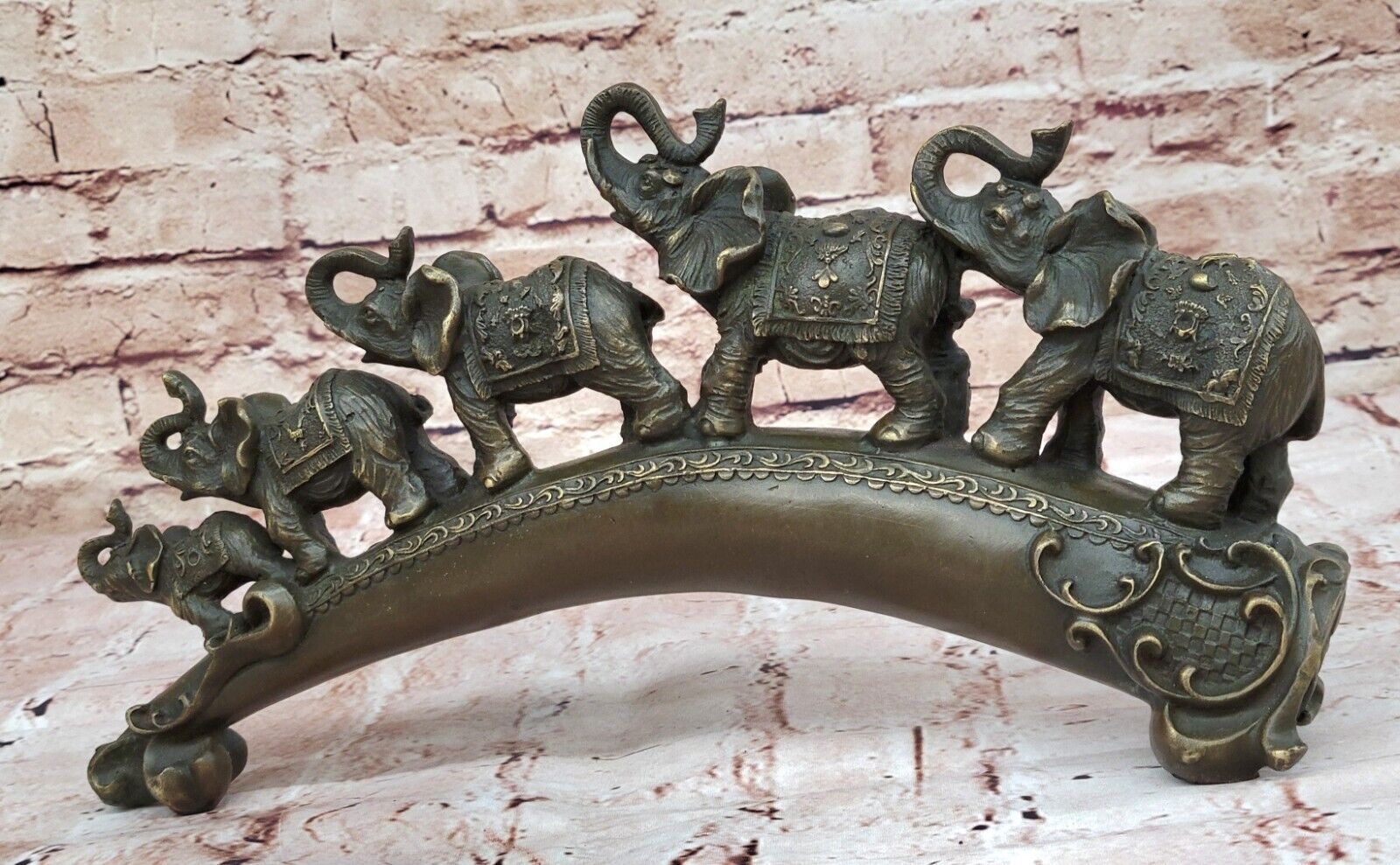 Exquisite Art Deco Elephant Bronze Statue for Home Office Decoration Decor Gift