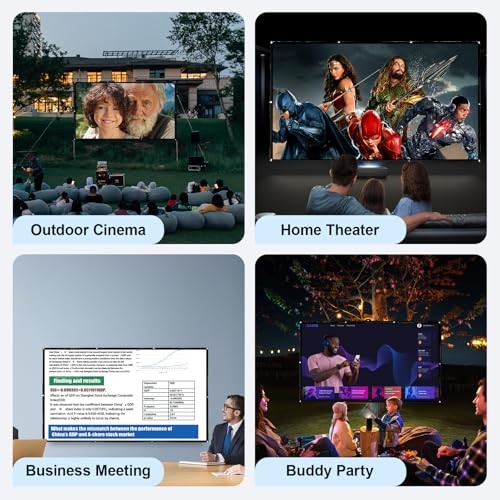 4K Projector Screen, 16:9 HD Foldable Portable Double Sided Anti 100"16:9