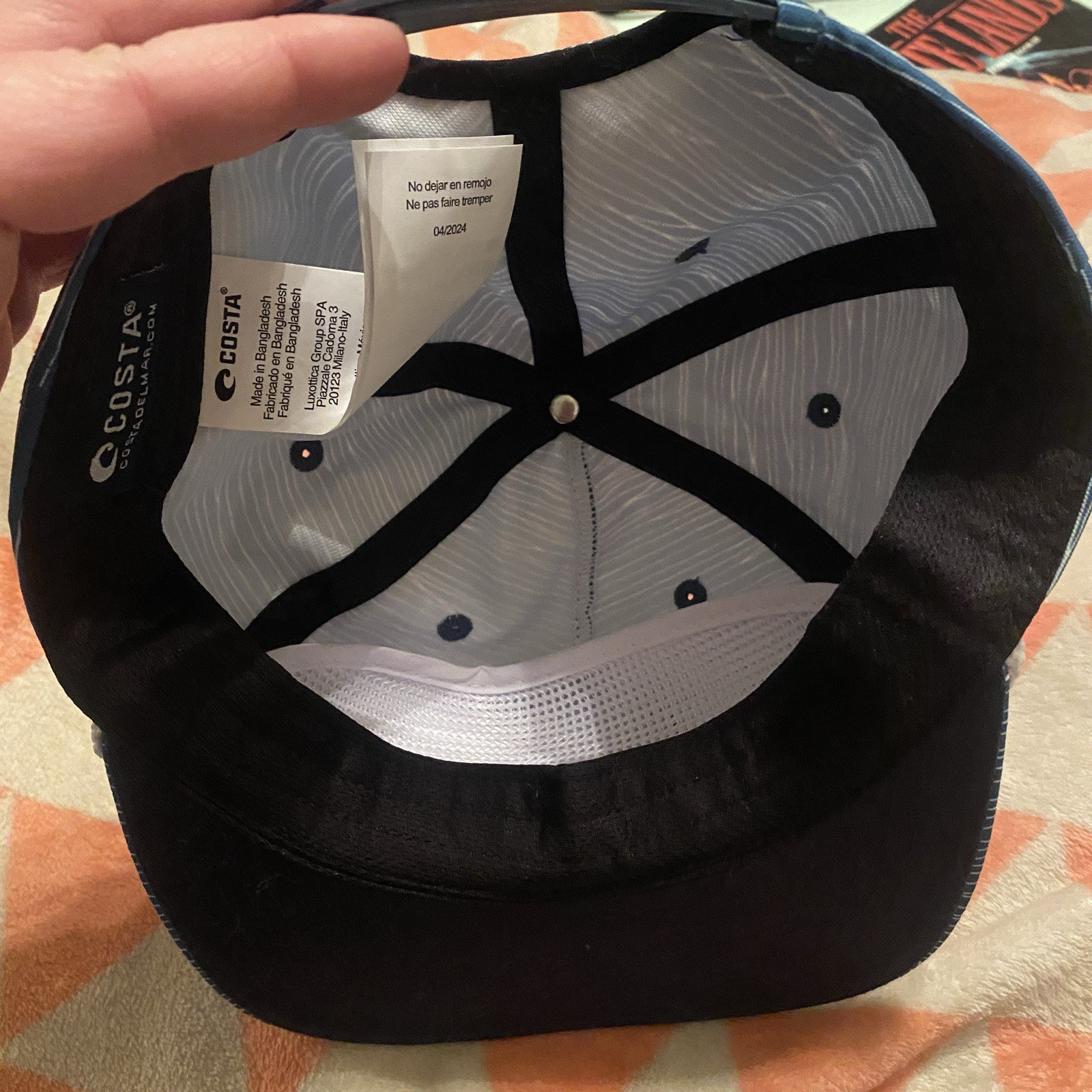 Costa Del Mar Fishing Rope Hat Snapback Tide Blue Patch