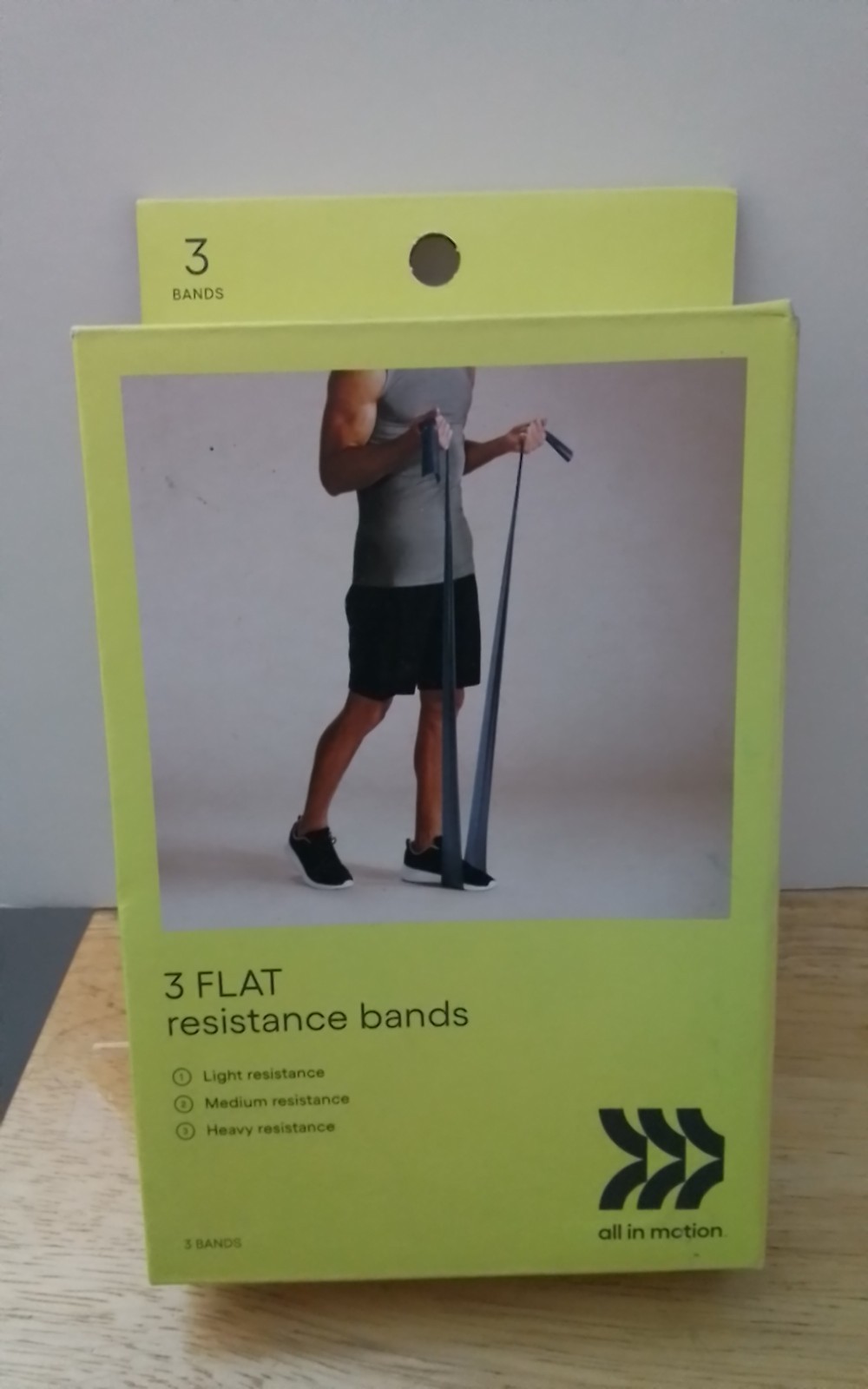 All in Motion Flat Resistance Band Kit Set of 3 Bands Light/Medium/Heavy