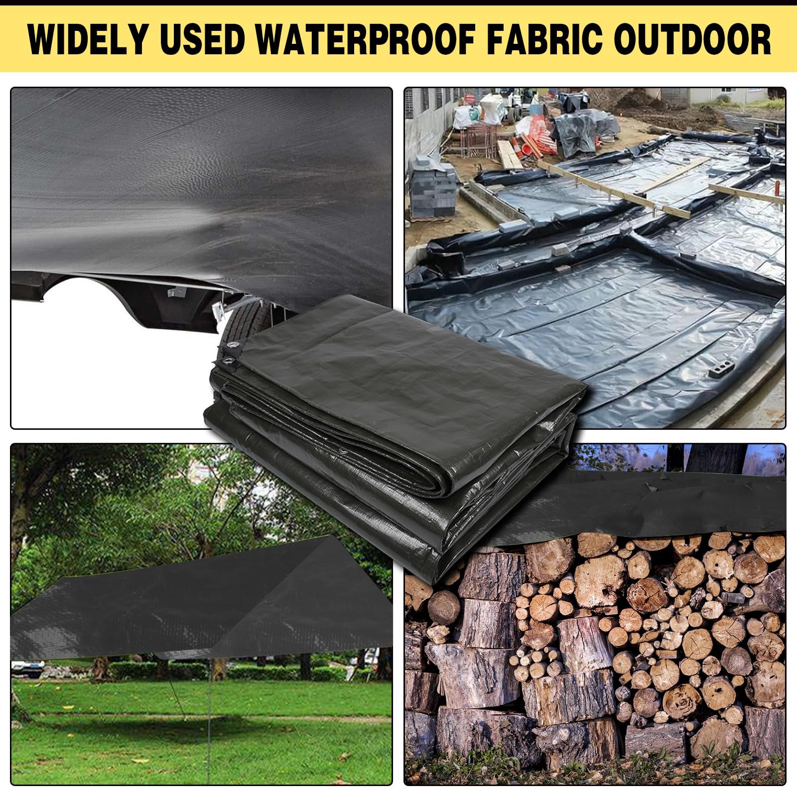 16x10ft Mobile Home Bottom Board PE Fabric Underbelly, 16'×10', Black