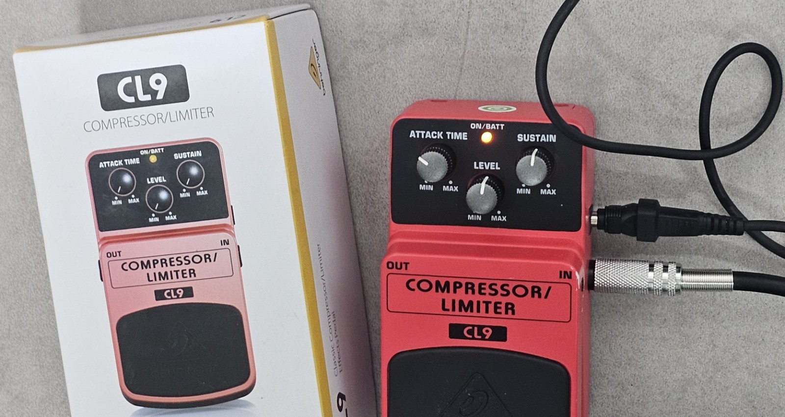 Behringer Compressor Limiter CL9 Red Guitar Pedal Compressor Limiter