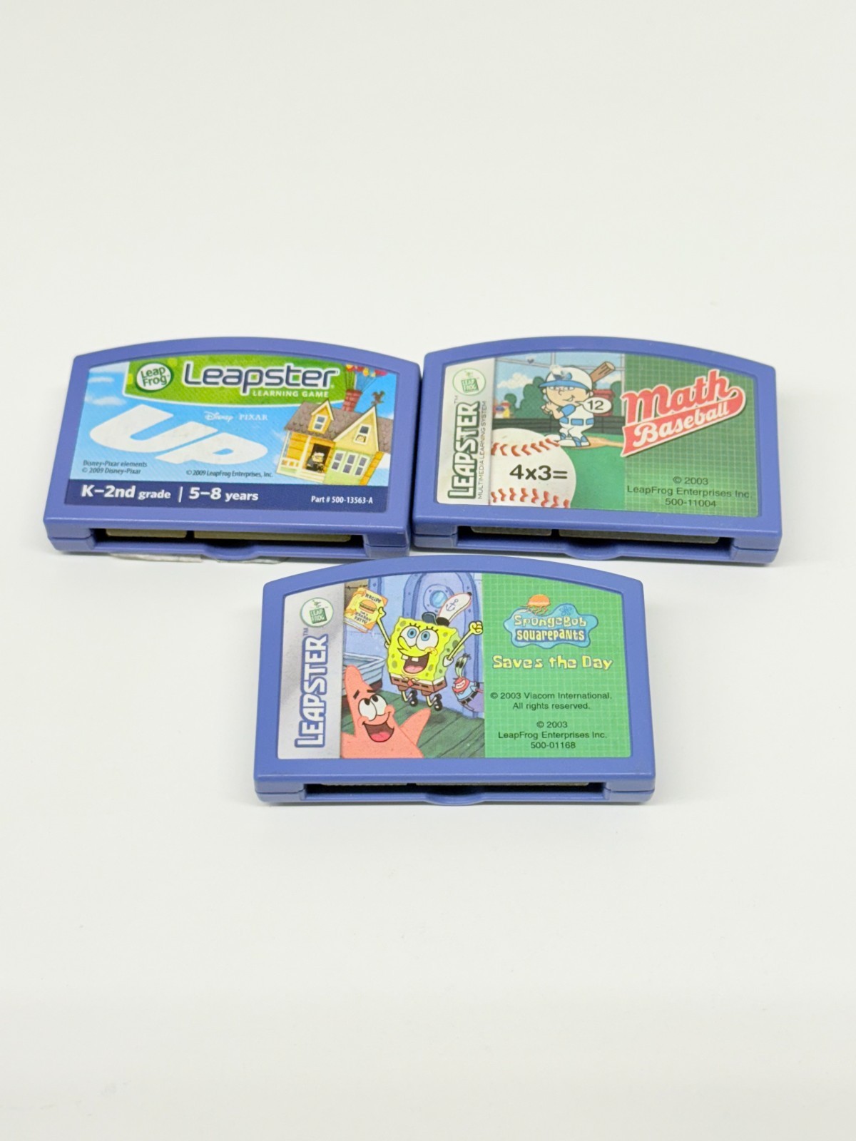 Leapster LeapFrog Learning Games lot of 3 Spongebob Baseball Pixar UP