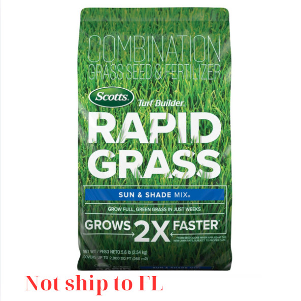 Scotts Turf Builder Rapid Grass Sun & Shade Mix, Seed & Fertilizer, 5.6 lbs