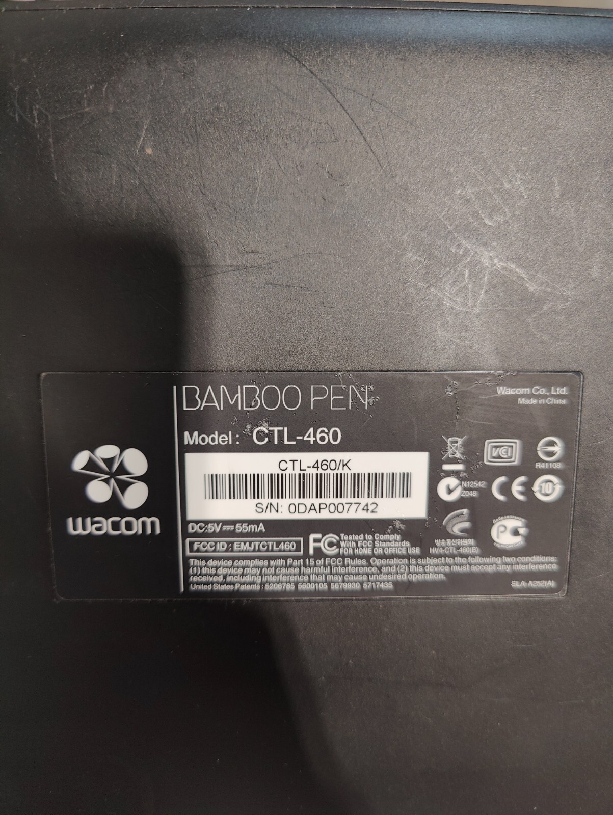 Wacom CTL460 Bamboo Pen Tablet *No Pen Include tablet only*
