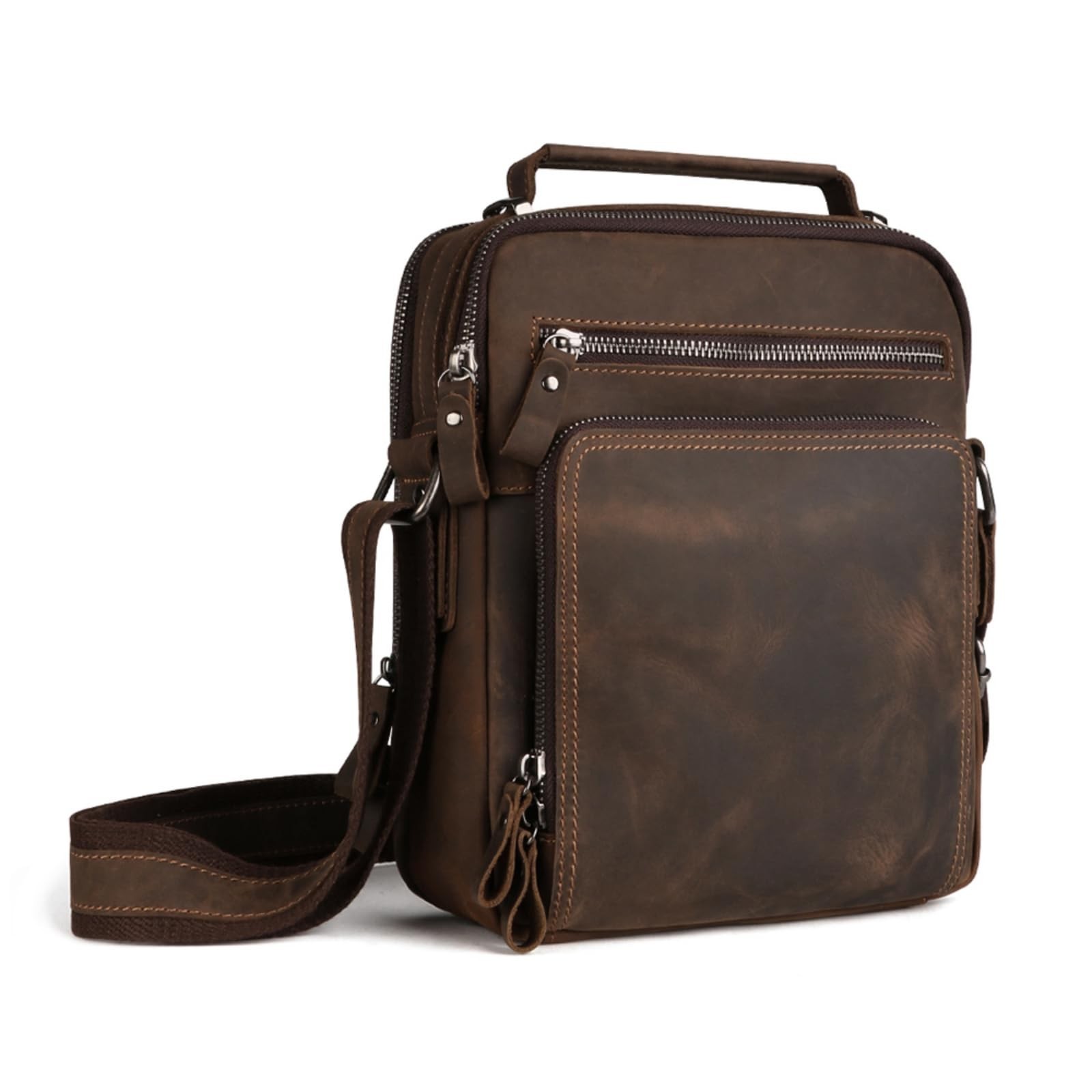 Men’s Leather Messenger Bag for business Man’s Purse Top layer Cowhi