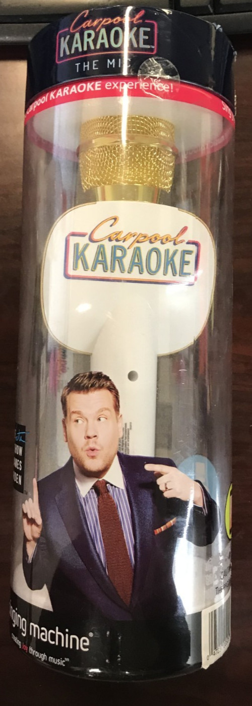 NEW Singing Machine Carpool Karaoke w/ James Corden The Mic Microphone for Cars