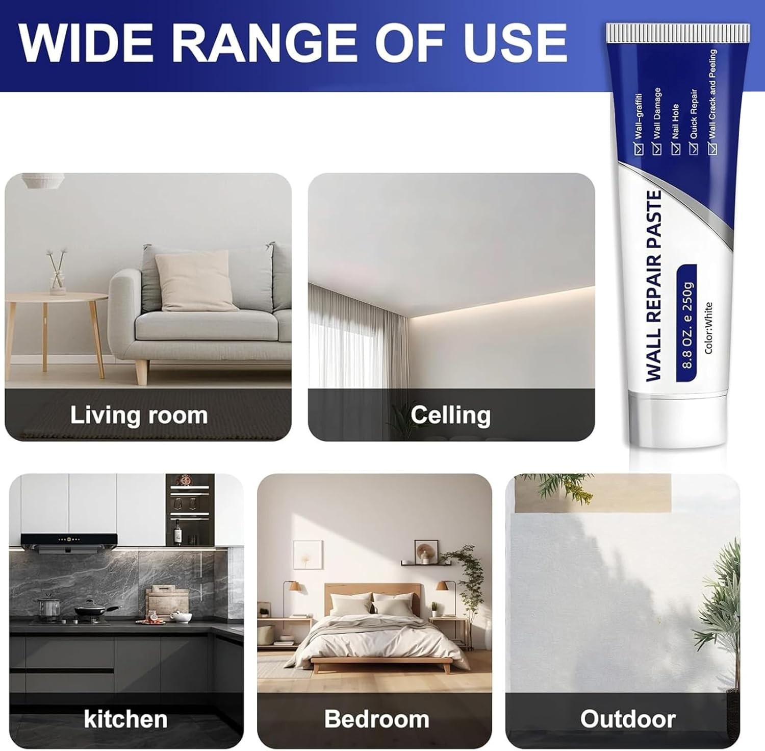 2-Piece Quick-Drying Drywall Repair Kit: Efficient Solution for Holes & Cracks