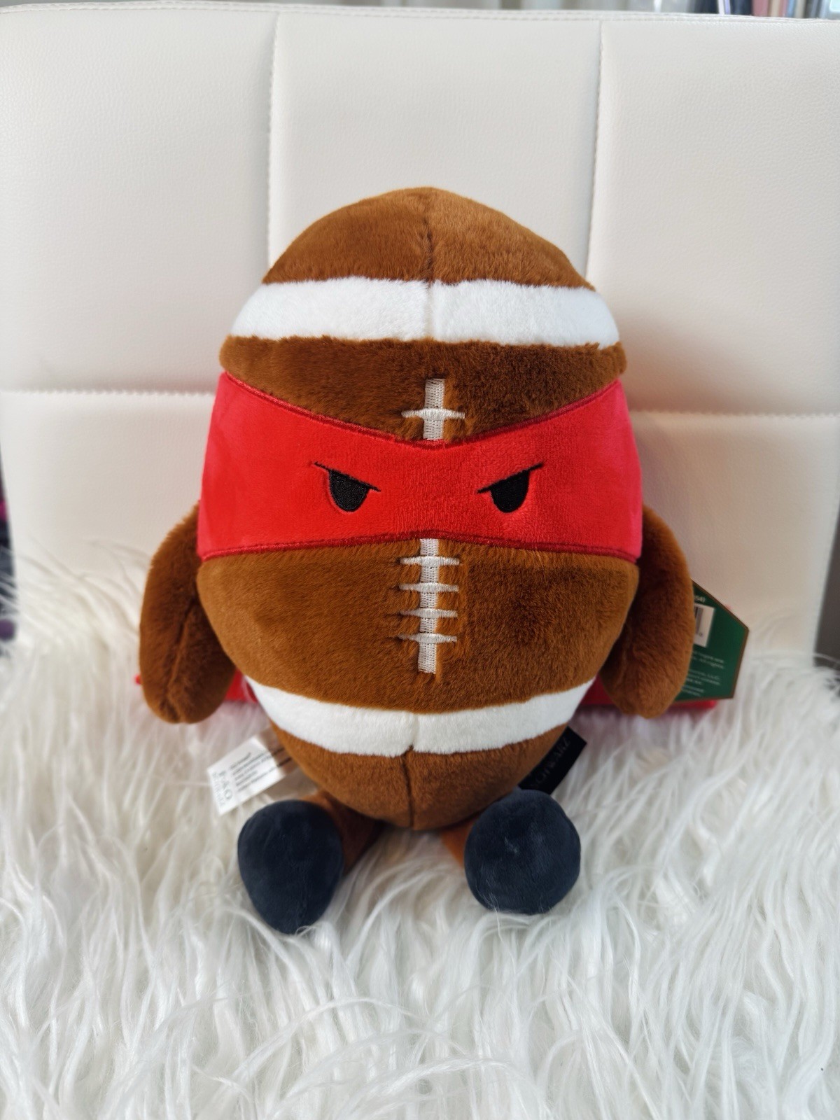 FAO Schwarz Heroes of the Game Football Plush - Superhero with Cape & Mask NWT