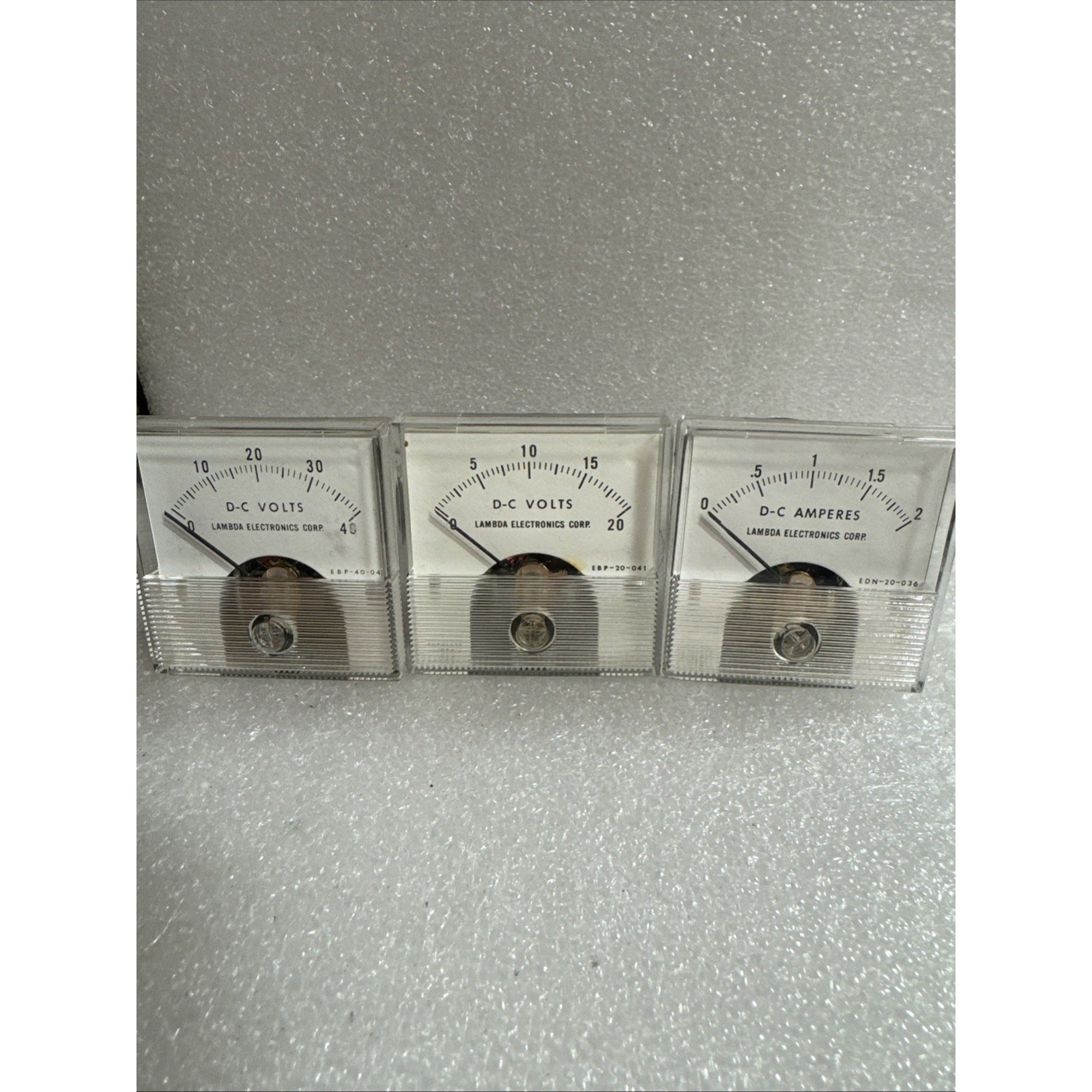 lot of 3 Lambda DC-Amperes & DC Volt Meters Bin2