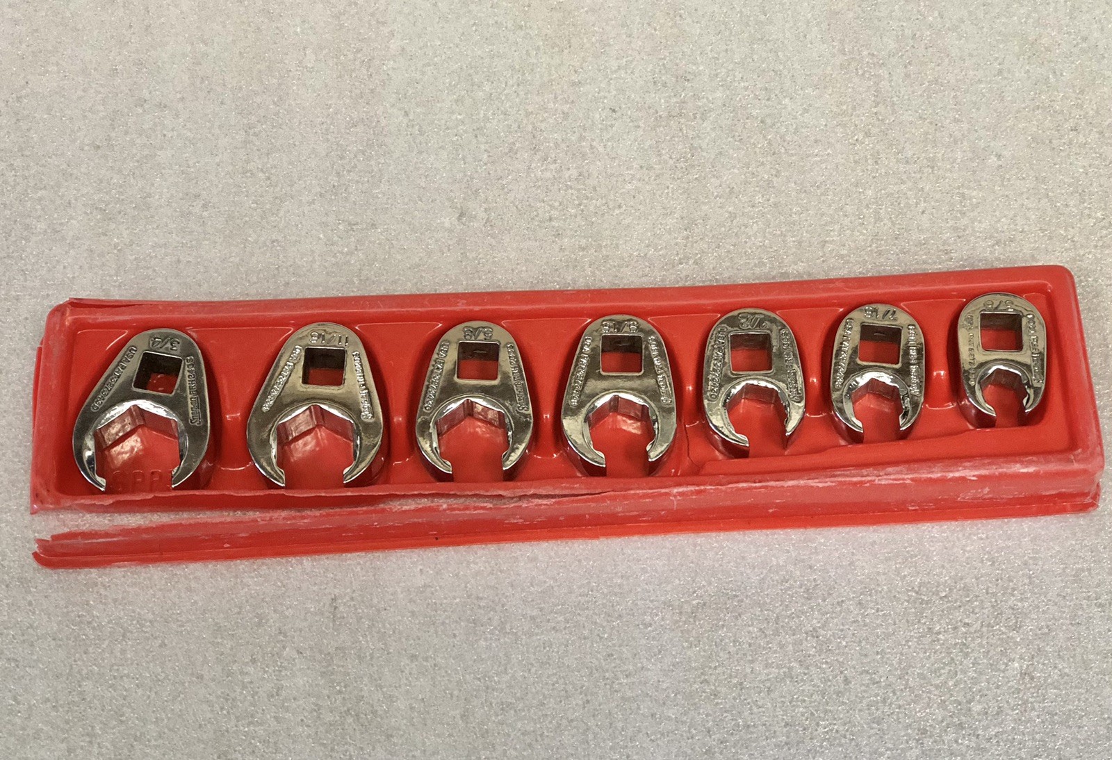 7-pc Snap-on Tools 3/8" Drive SAE Flare Nut Crowfoot Wrench Set (3/8-3/4") GUC