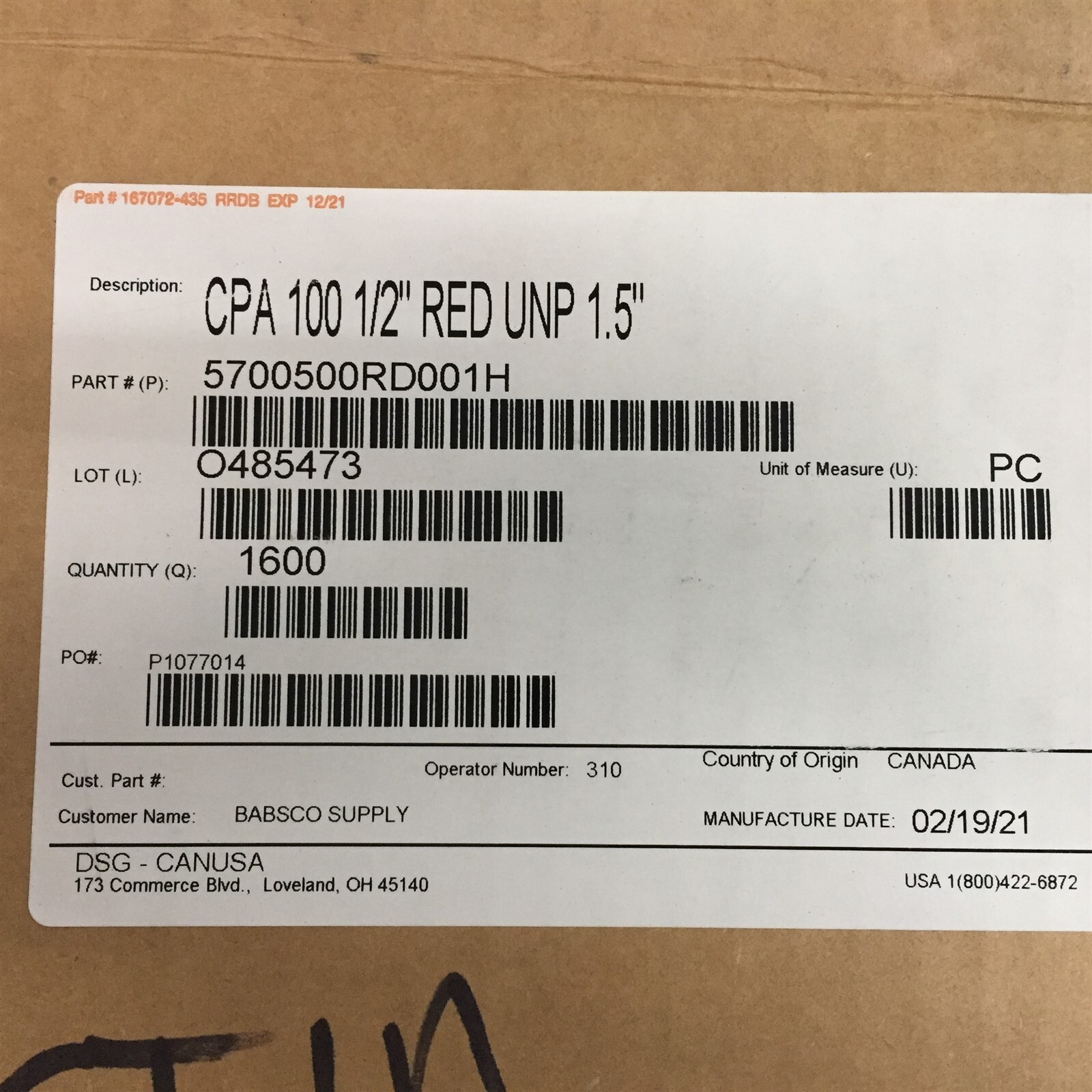 (100) DSG-Canusa CPA 100 1/2" Red UNP 1.5" Heat Shrink 5700500RD001H