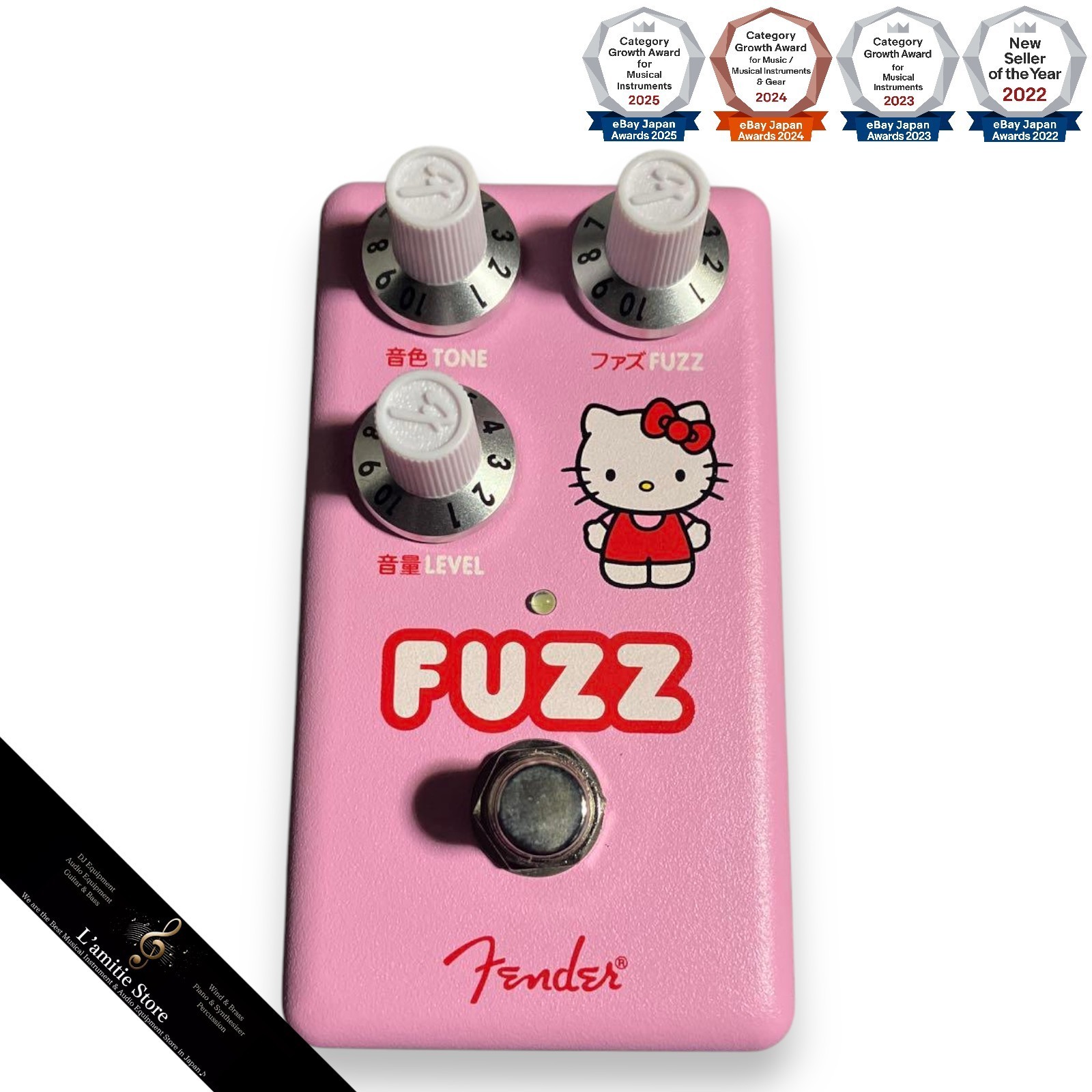 Fender x Hello Kitty Fuzz Guitar Effect Pedal Compact Effector Limited Pink JP