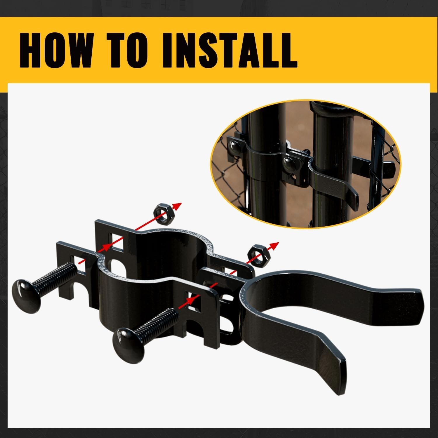 Durable 1-5/8" Chain Link Gate Latch - Black Powder Coated Security Solution