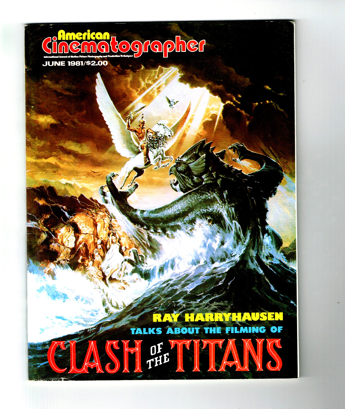 CLASH OF / TITANS AMERICAN CINEMATOGRAPHER JUNE 1981 MOVIE MAGAZINE HARRYHAUSEN