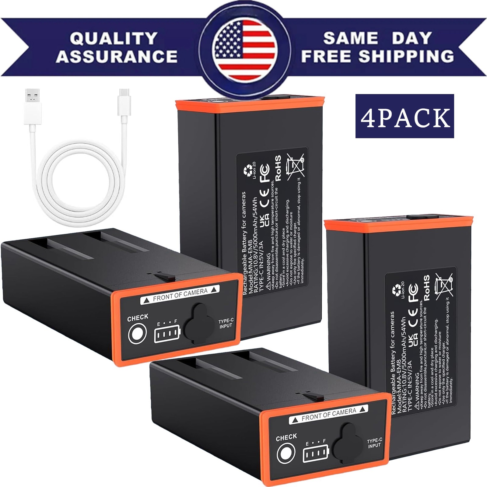 4x Moultrie Power Mag MMA-EM8 5000Ah Battery For Edge Cellular Trai Camera New