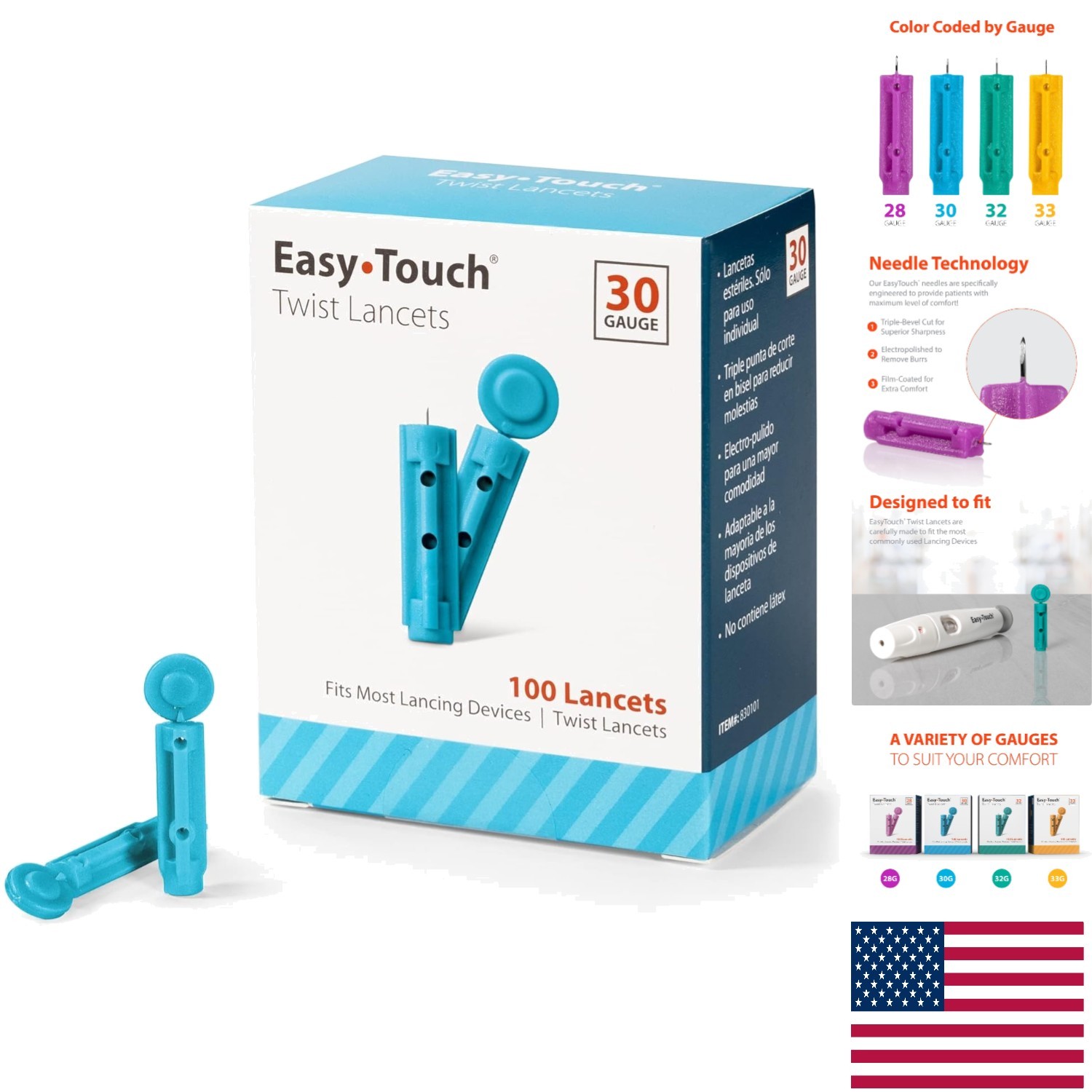 Comfortable 30G Twist Lancets - 100 Individually Sealed for Hygiene & Safety