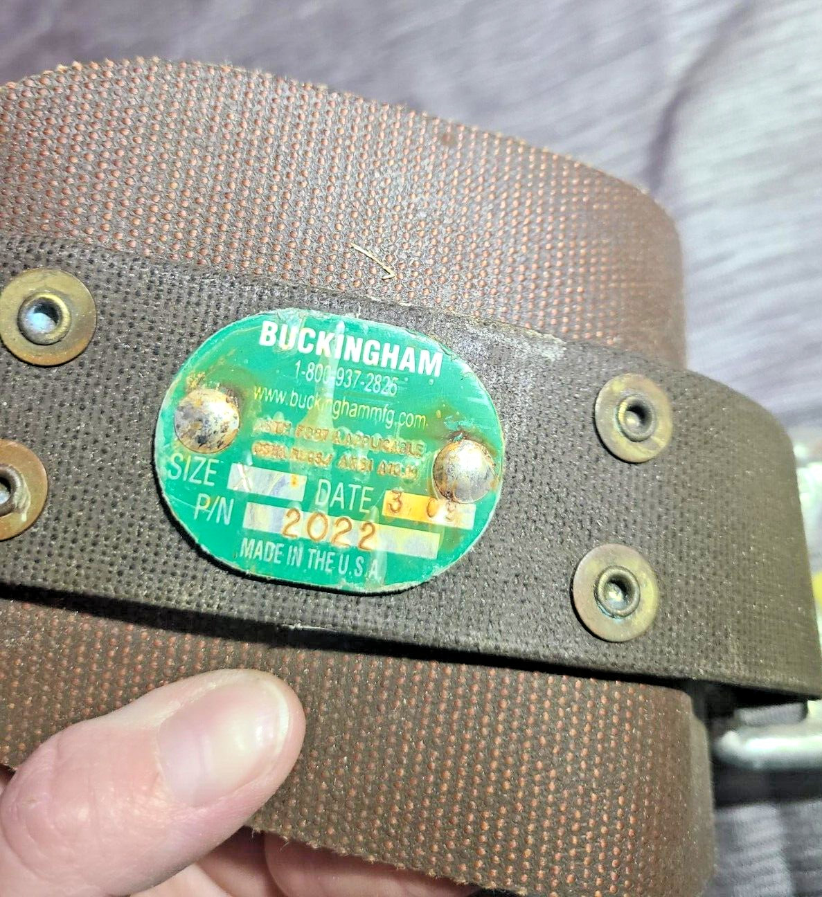 Buckingham leather climbing belt Size X