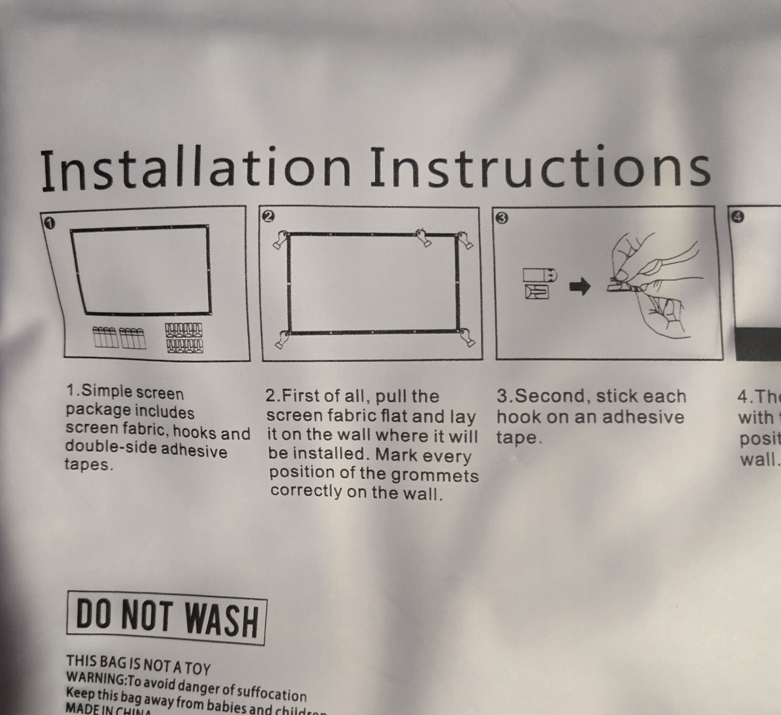 Simple Projection Screen 100” 16:9 - New