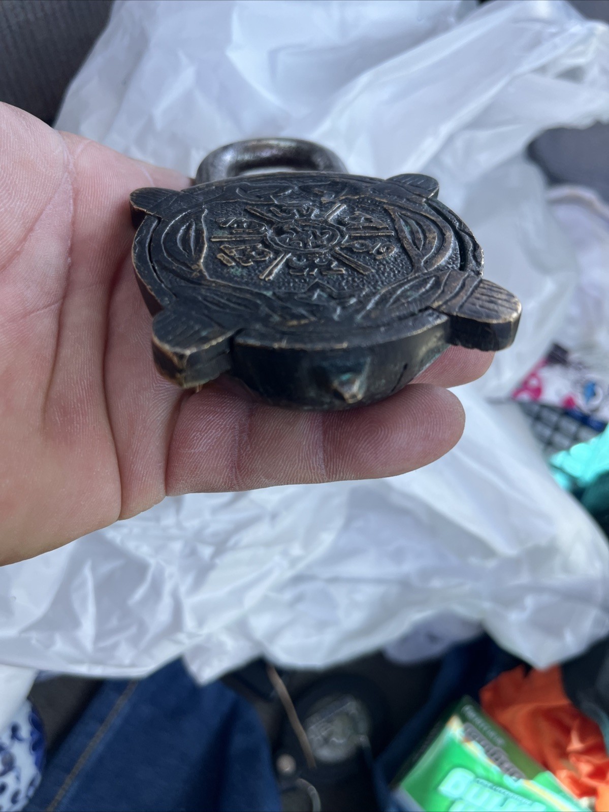 Handmade Vintage Style Tortoise shape Padlock No Key Working Functional Turtle